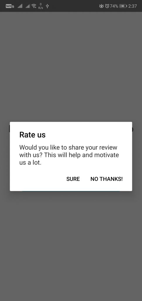 Ask to Rate your RN App on Google Play Store or Apple App Store