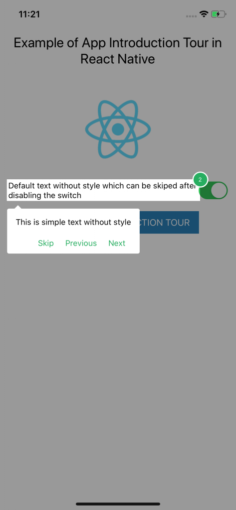 Example to Create Step by Step Walkthrough in React Native App