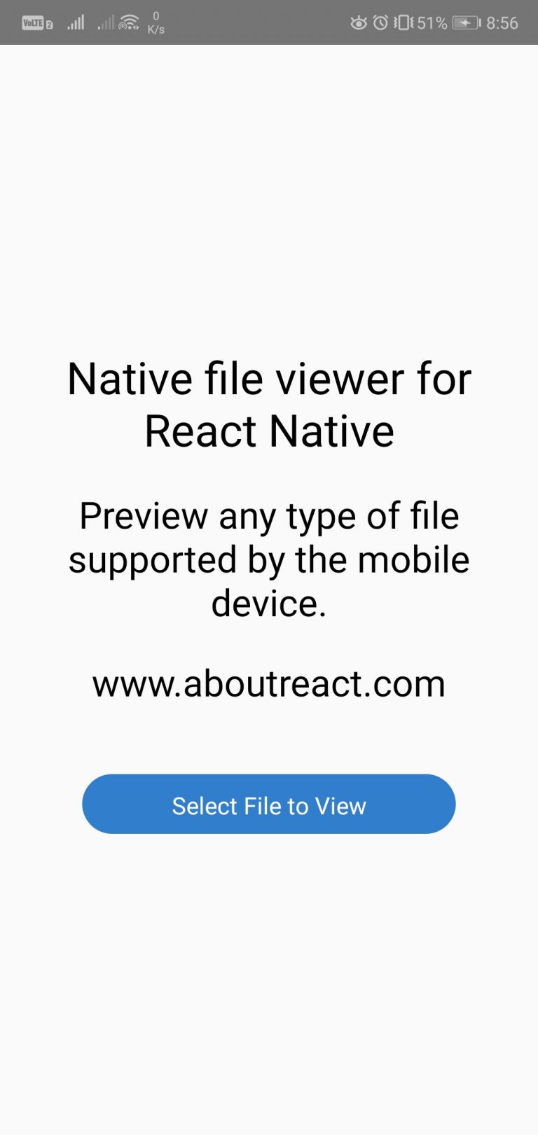 React Native File Viewer Example to View Files in Native File Viewer