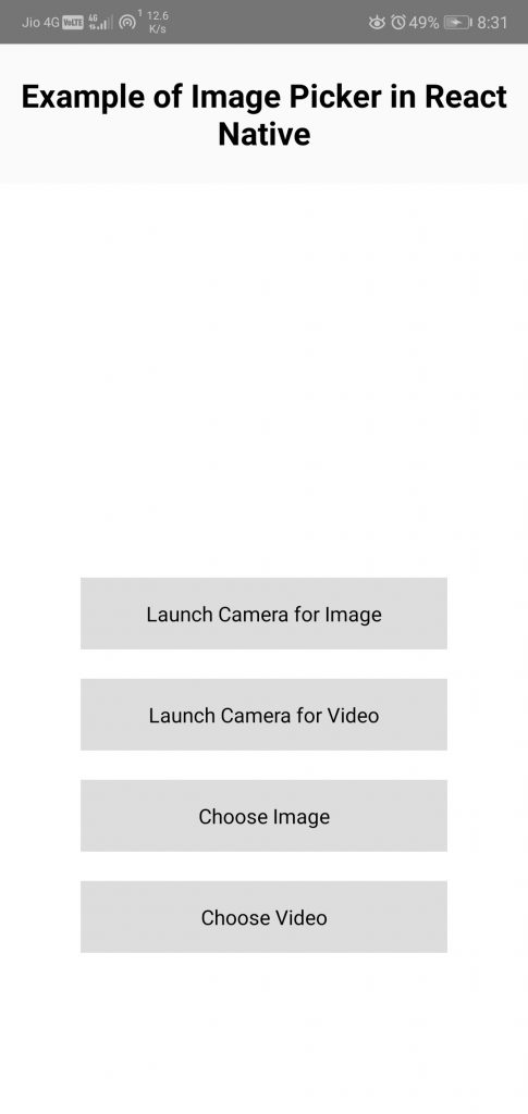 Example of Image Picker in React Native - About React