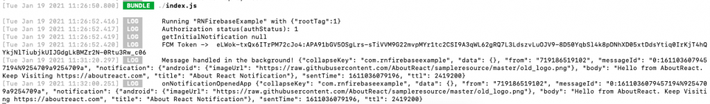 Send Notification to React Native App using Firebase Cloud Messaging