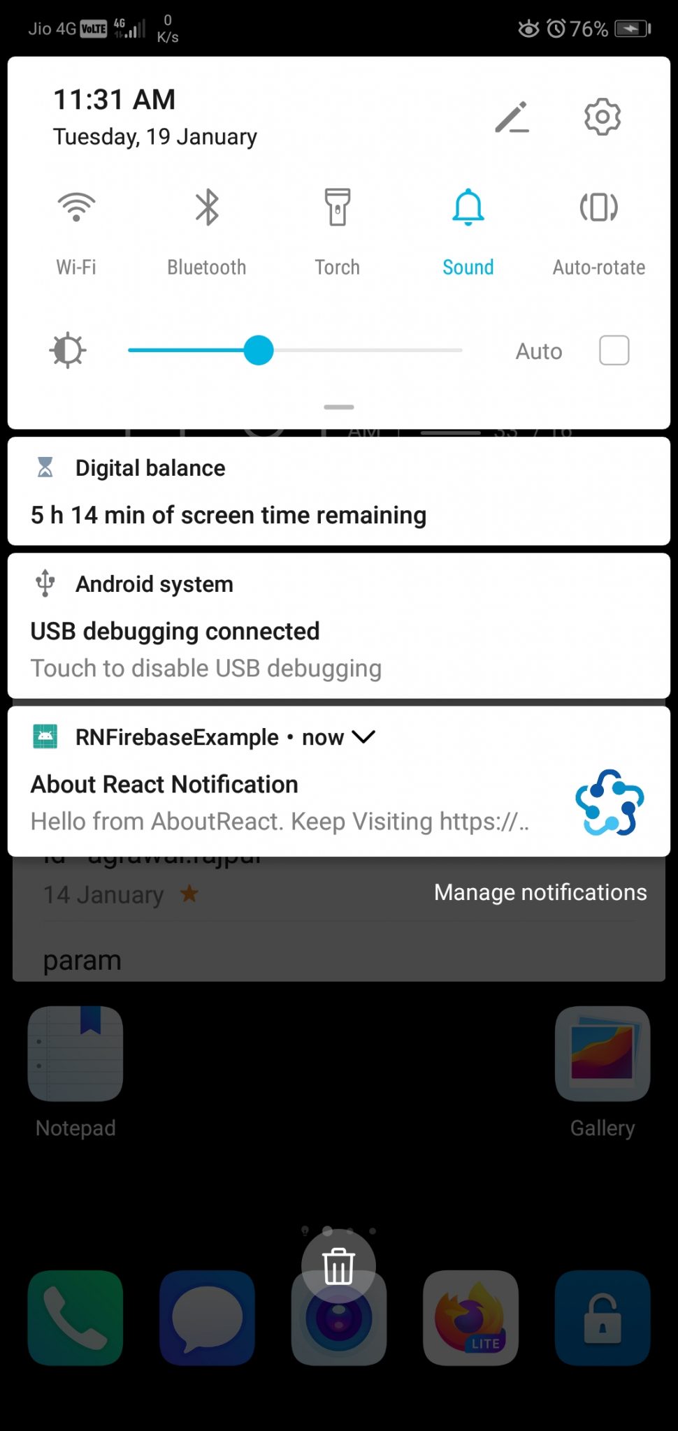 Send Notification to React Native App using Firebase Cloud Messaging