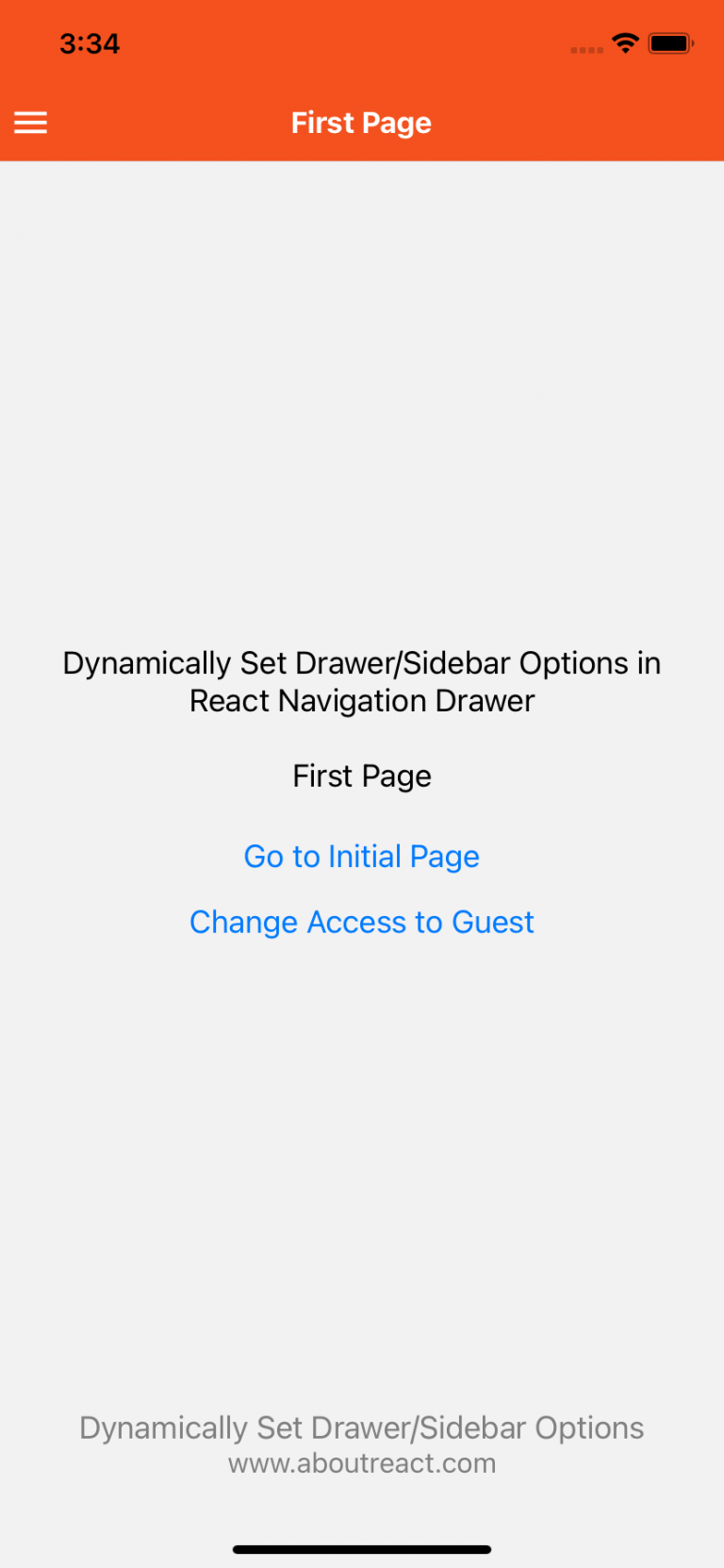 Set dynamic Drawer/Sidebar Options - React Navigation Drawer