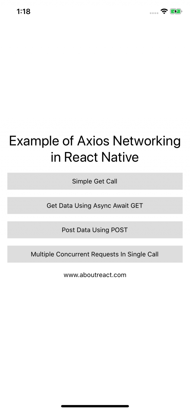 React Native Axios - To Make HTTP API call in React Native - About React